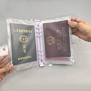 PVC tập tin chất kết dính cho quan trọng giấy tờ, giấy chứng nhận, hộ chiếu, với đầy màu sắc kim loại clip trong suốt Zip tổ chức - Product Image 5