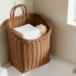 <b>Wall</b>-mounted faux rattan plastic <b>basket</b> Handmade <b>Storage</b> <b>Basket</b> Wholesale eco-friendly Made in Viet Nam - Product Image 3