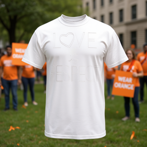 Camiseta Love Is Respect Wear Orange Day Advocacy Anti Violence - Product Image 3