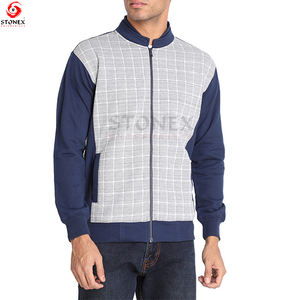 เสื้อสเวตเตอร์ผ้าคอตตอนสำหรับผู้ชายเสื้อสเวตเชิ้ตสีน้ำเงินเข้มแบบผลิตจากปากีสถาน - Product Image 6