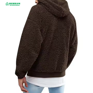 Sudadera con Capucha Sherpa 100% Algodón, Hombros Caídos, Invierno, Alta Calidad, Transpirable, Secado Rápido, Unisex, Envío Inmediato - Product Image 2
