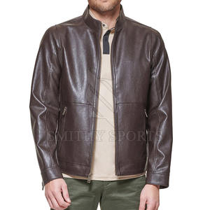 Meilleures ventes en ligne de vêtements pour hommes Veste en cuir Nouvelle veste en cuir pour hommes à la mode Veste en cuir coupe-vent de style décontracté - Product Image 1