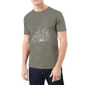 El mejor material 100% algodón Camisetas para hombres 2025 Ligero con diamantes de imitación - Product Image 2