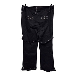 Pantalon évasé gothique noir pour femme avec œillets et fermeture éclair, nouveauté très vendue avec étiquettes personnalisées - Product Image 2