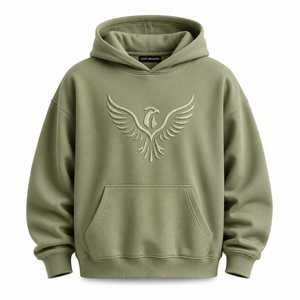เสื้อฮู้ดโอเวอร์ไซส์สีขาว ปักโลโก้ ผ้าหนานุ่ม ซักแล้ว ทรงสตรีทแวร์สำหรับผู้ชาย - Product Image 6