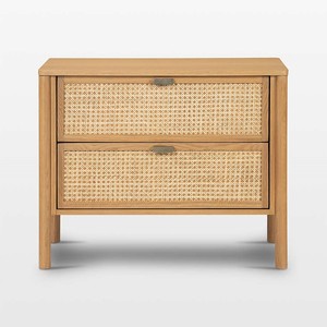 أثاث طاولة لجانب السرير خشبية فاخرة بطراز حديث بجزء مفصل ودرجين لجانب السرير حامل ليلي حديث طاولة لجانب السرير - Product Image 2