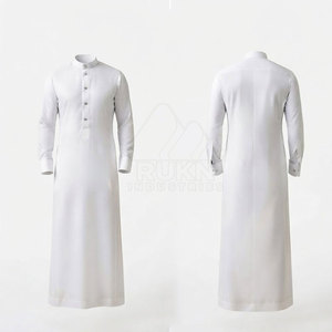 Nouvelle tunique en coton moderne coupe ajustée pour hommes, tenue islamique élégante, respirante, légère, longueur cheville, coupe confortable et stylée - Product Image 6