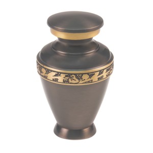 Forma clásica con urnas de cremación de recuerdo de latón esmaltado blanco Urnas de recuerdo de latón de tendencia caliente hechas en la India - Product Image 3