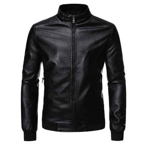 Nouvel arrivage Veste en cuir d'hiver pour hommes de haute qualité conçue sur mesure Style de rue écologique coupe-vent col Mandarin - Product Image 5