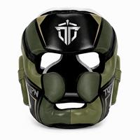 Casque de boxe ouvert personnalisé avec logo, en cuir PU de haute qualité, réglable, protection des joues et des oreilles, pour Muay Thai et Kickboxing