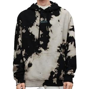 Venta al por mayor Unisex Tie Dye Hoodies logotipo personalizado 100% algodón peso pesado Anti-Shrink Street Style Pullover puff impresión Sudadera con capucha - Product Image 4