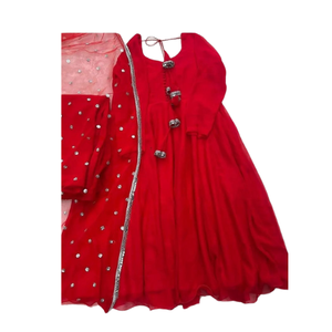 Top qualité couleur unie tenue de fête indienne et pakistanaise robes décontractées pour les femmes respirant Anarkali Style indien Punjabi costumes - Product Image 5