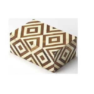 Caja de Joyería Rectangular Hecha a Mano de Primera Calidad, Diseño Floral con Incrustaciones de Hueso Artesanal, Acolchado de Terciopelo Suave, Ecológica, 2 Piezas - Product Image 4