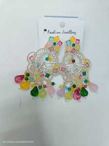 Boucles d'oreilles pour femmes Boucles d'oreilles traditionnelles Kundan Pearl Chandbali For Wedding Pearl, Chandbali Earring, Stud Earring - Product Image 2