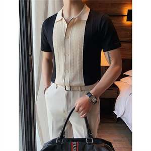 2025 hombres de manga corta Casual Vintage Golf para Polo camisa transpirable Top de punto con diseño de dinero antiguo - Product Image 3