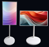 MILEC Soporte de suelo de TV LCD portátil inteligente de 32 pulgadas Diseño giratorio Energía recargable Android 13/12 4-8GB RAM 64/128GB ROM
