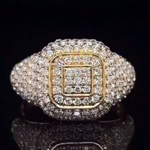 RB Gems lujo 10K oro blanco púrpura Baguette corte diamante anillo en forma de corazón Hip Hop Iced VVS Moissanite para boda o fiesta - Product Image 1