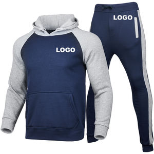 Por encargo al por mayor de los hombres conjuntos de ropa deportiva por encargo del logotipo de Jogger pantalones y Sudadera con capucha ropa de gimnasio Unisex chándal conjuntos - Product Image 1