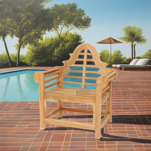 Silla de Jardín de Madera de Teca Sólida, Resistente a la Intemperie, Duradera, Cómoda, Diseño Moderno y Minimalista, para Comedor, Villa, Apartamento, Parque - Product Image 1