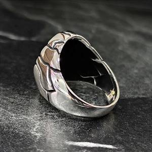 Vintage Men's Sterling Silver Nautical <b>Ring</b> with Rudder Ship Anchor Fractured Pattern-Sailors' Special Jewelry - Product Image 6