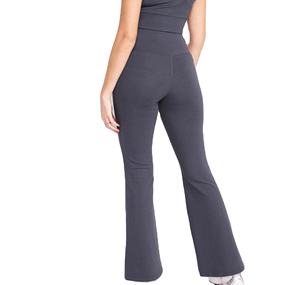 Leggings évasés taille haute vert XL pour femmes Logo élastique collants de Yoga d'entraînement d'hiver pantalon de gymnastique Style de rue maille Spandex - Product Image 3