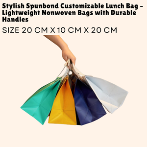 Elegante Spunbond Bolsa de almuerzo personalizable Bolsas ligeras no tejidas con asas duraderas - Product Image 1