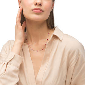 Collar con Rubíes por Yarda, Oro Blanco de 14k, 2.25ct, Engaste de Bisel, Accesorio de Moda - Product Image 2