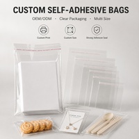 Vente directe d'usine, sac en plastique transparent en cellophane, adhésif transparent, emballage OPP LDPE