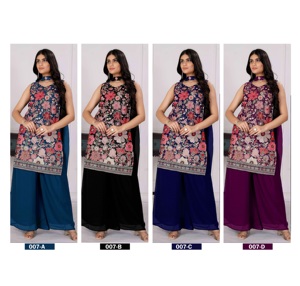 Costumes Palazzo de Designer avec Broderie et Paillettes Travail Vêtements Ethniques Élégants pour Mariages, Fêtes et Célébrations Festives - Product Image 6