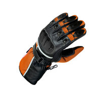 Guantes de Motociclista de Cuero Impermeables con Visera Integrada y Puntas de Dedos Táctiles para Deportes al Aire Libre