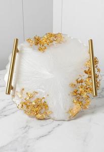Handmade Resin <b>Epoxy</b> Modern Single Serving Tray Elegant <b>Coffee</b> Tea Breakfast Snacks Dining <b>Table</b> Kitchen Counter Home Decoration - Product Image 2
