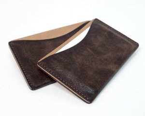 Hand Stitch Genuine Brown Leather Card Holder <b>Men</b> Slim Card <b>Wallet</b> <b>Personalised</b> Credit Card LCR-0067 - Product Image 6