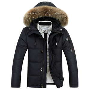 2025 à la mode personnalisé en gros hommes Vintage hiver doudoune grande taille col montant avec fermeture à glissière tissu de laine - Product Image 2