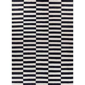 พรมขนสัตว์ทอลายเรียบสีเทาและสีดำลายทางแบบนามธรรมสำหรับห้องโถง พรมปูพื้นทรงสี่เหลี่ยมผืนผ้าสำหรับใช้ในบ้าน-รุ่น Dwrm-176 - Product Image 1