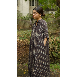 ANAYA One-Size Boho Button Through <b>Duster</b> Breathable Cotton Silk Ajrakh Custom Designed Casual Day Clothes XS to Large - Product Image 4