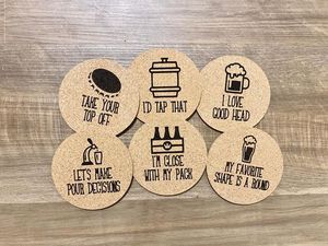 Classic Style Printed Natural <b>Cork</b> <b>Coasters</b> by GM Impex High Quality Round Mats & Pads for Drinks - Product Image 3