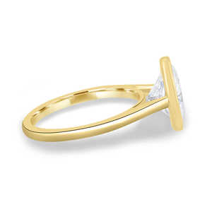 Personalizar 14K oro amarillo joyería solitario compromiso laboratorio crecido diamante Lexie bisel conjunto corte ovalado estilo de lujo anillo para mujer - Product Image 4