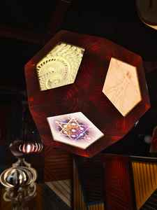 Lámpara colgante rústica moderna Premium hecha a mano de madera de pino cuadrada lámpara colgante larga E26 Control remoto elegante sostenible - Product Image 3