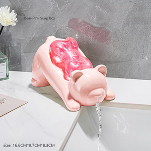 Porte-savon en céramique moderne et élégant en deux parties avec un design de drainage créatif, porte-savon portable pour lavabo de salle de bain et toilettes - Product Image 1