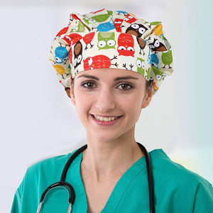 Gorro Quirúrgico Ajustable para Médico y Enfermera, Gorro de Hospital de Algodón Estampado con Botones, Venta al Por Mayor - Product Image 6