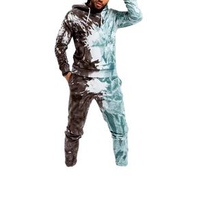 ชุดเซ็ตเสื้อฮู้ดดี้และกางเกงวอร์มลำลองสำหรับผู้ชายจากปากีสถาน ผลิตจากผ้าที่เป็นมิตรต่อสิ่งแวดล้อม ลวดลายย้อมสีแบบซับลิเมชั่นและแบบไท-ได ลุคซันเฟดและดีไซน์ดิสเทรส - Product Image 1