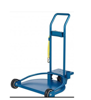Chariot à deux roues robuste pour fûts d'huile industriels de 200 litres avec plateforme et système d'arrimage, en acier au carbone, personnalisable OEM, capacité de charge de 250 kg