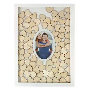 Libro de Visitas para Boda con Marco en Forma de Corazón para Escribir y Tomar Fotos, Artículo Decorativo de Pared - Product Image 1