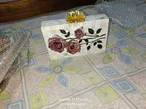 Designer Wooden Mother of Pearl Inlay Clutch Bag Arabic Art Modern Eid Ramadan <b>Gift</b> Luxury Handmade Elegance - Product Image 6