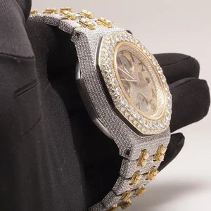 Reloj de Acero Inoxidable de Alta Calidad con Cuarzo Natural, Diamantes Moissanite con Claridad VVS, Pantalla Analógica de 20 mm, Estilo Ejecutivo - Product Image 3