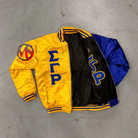 Blousons Bomber Réversibles en Laine Matelassée avec Doublure en Satin, Nouveauté Sigma Gamma Rho Soror, Modèle Automne, Accessoires de Finition
