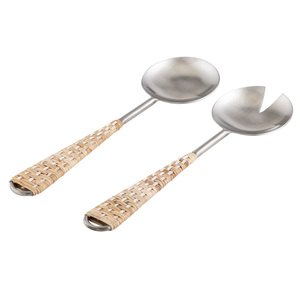 Poignée en bois naturel de Style Unique, ensemble de service à salade de cuisine avec finition brillante personnalisée, fournisseur en gros - Product Image 5