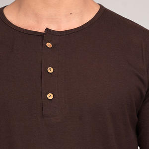 <b>Men</b> Casual Long Sleeve <b>Henley</b> <b>T</b> <b>Shirt</b> Blank Custom Logo Front Plus Size Breathable Slim Fit Cotton Bamboo Fiber - Product Image 6