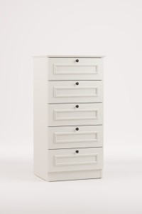ตู้ลิ้นชักดีไซน์สแกนดิเนเวียน Mira 5 ลิ้นชัก สีขาว ตู้เก็บของในห้องนอน ดีไซน์หรูหรา เป็นมิตรกับสิ่งแวดล้อม ทนทาน ตั้งพื้นได้ - Product Image 3