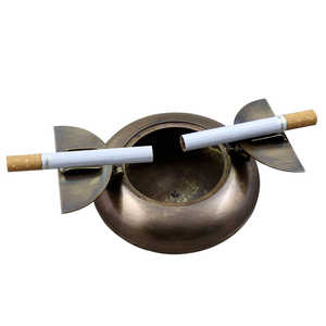 Cenicero a la moda para el hogar, oficina, Hotel, Bar, cuencos, coches humanos, Cenicero de Metal, aluminio, forma redonda, oro antiguo - Product Image 4